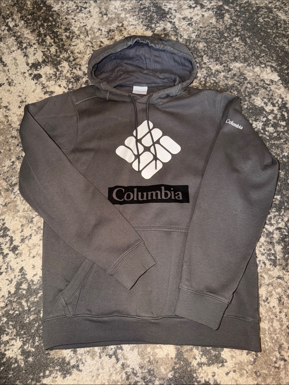 Columbia Dark Gray Pullover Hoodie with White Logo